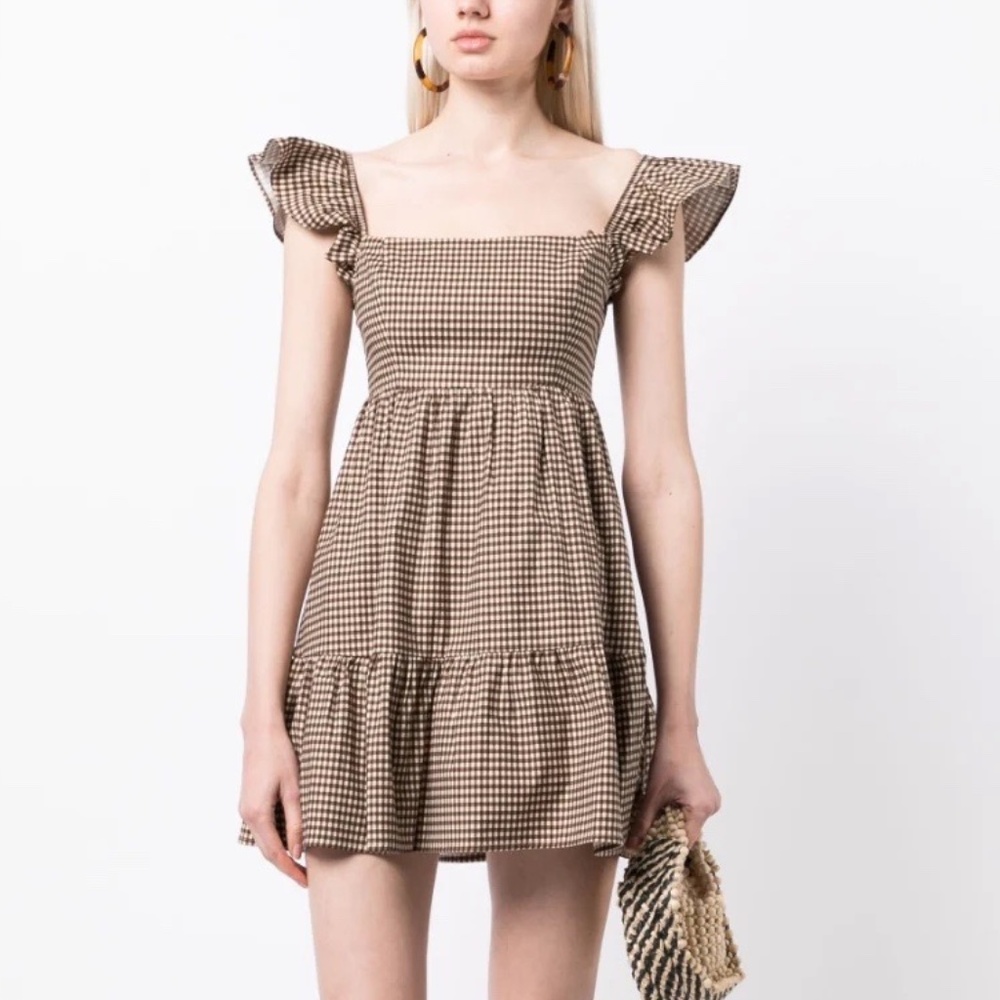 NWT Reformation Jeune tartine gingham plaid check minidress Size 2
